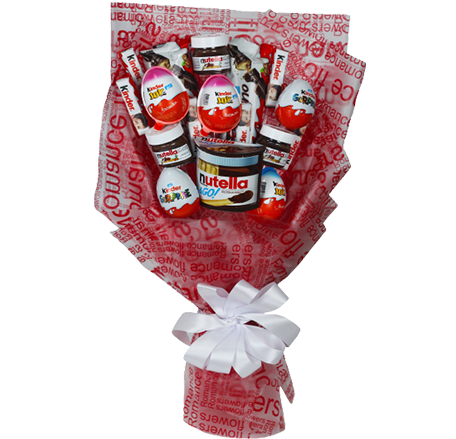 A chocolate bouquet of nutella and kinder chocolates