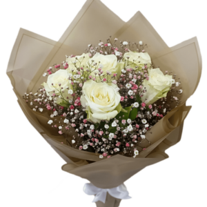 A bouquet of white and pink flowers for mother's day